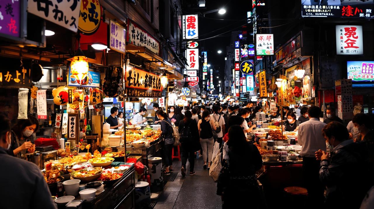 日本街头美食大冒险！从拉面到天妇罗全都尝到了